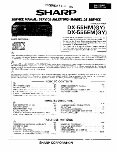 Sharp DX55_555-SM SHARP DX55_555-SM CD player